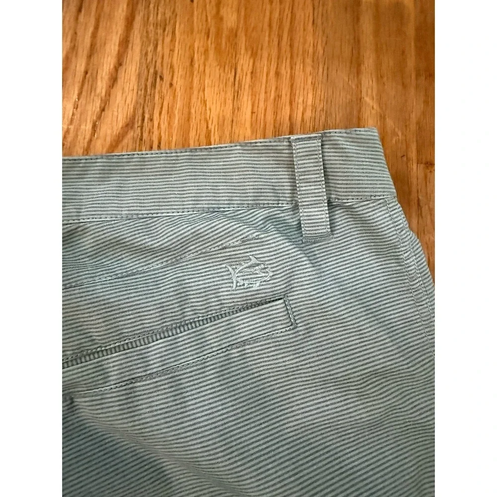 Southern Tide Men's 36 T3 Golf Shorts Blue Stripe  Flat Front Stretch 9